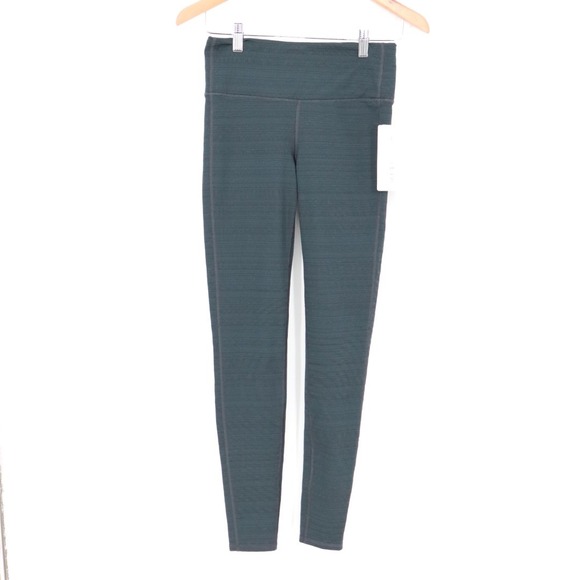 Athleta High Rise Jacquard Chaturaanga Tight Leggings Capri Blue Slate S - Picture 2 of 9